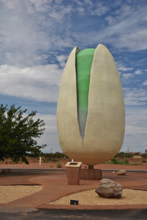 giant pistachio sign at tree farm